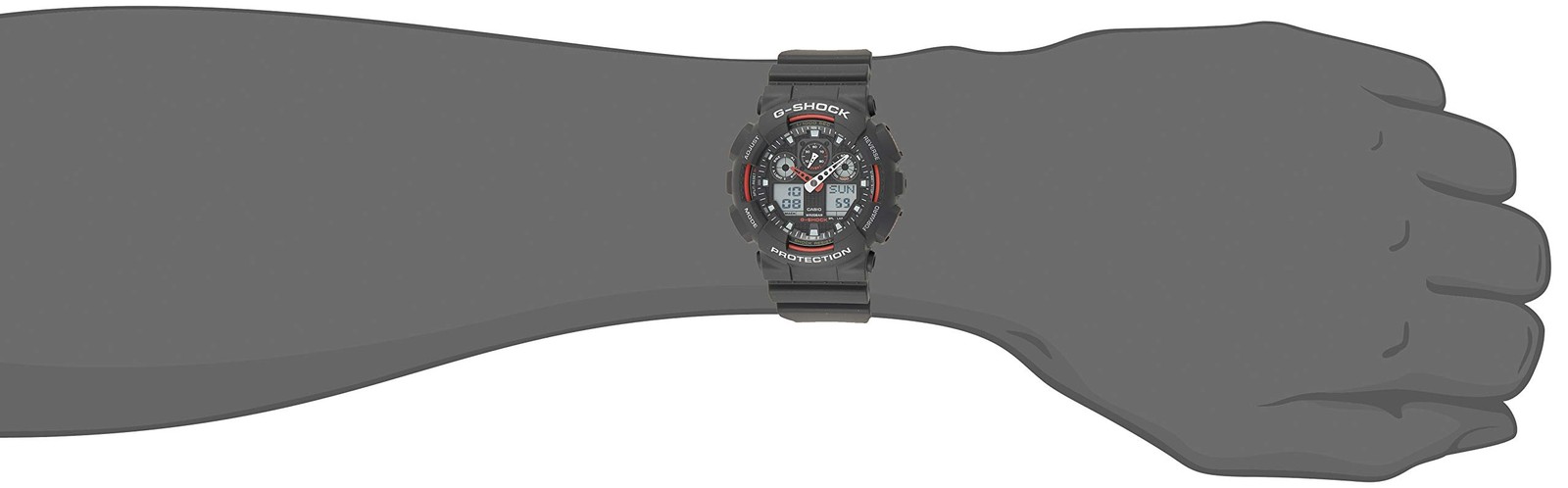 Casio G-Shock Men’s Watch in Resin with Anti Slip Over Sized Buttons – Water