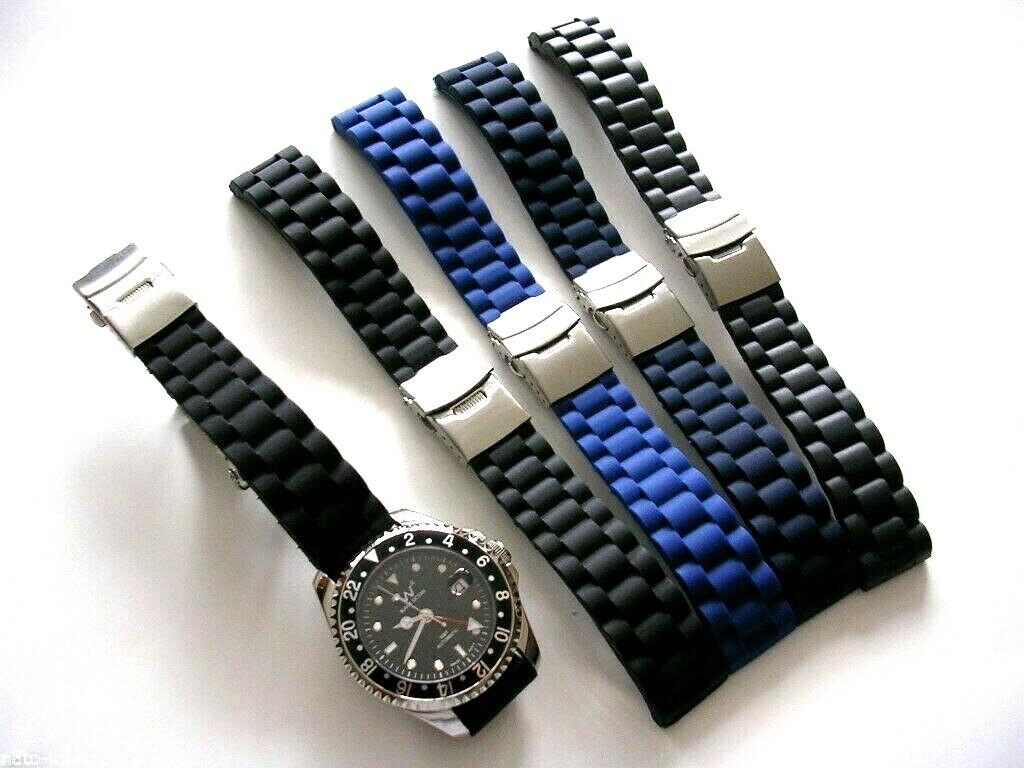Silicon Rubber Diver Link deploy watch band strap Sport Dbl Lock IW SUISSE USA