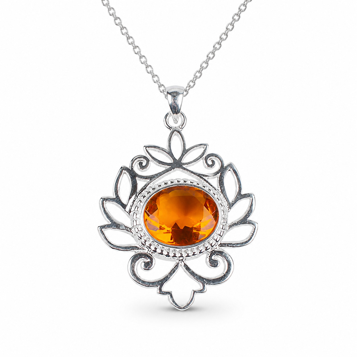 Natural Citrine Gemstone 925 Silver Jewelry Boho Pendant 1.48″ For Girlfriend