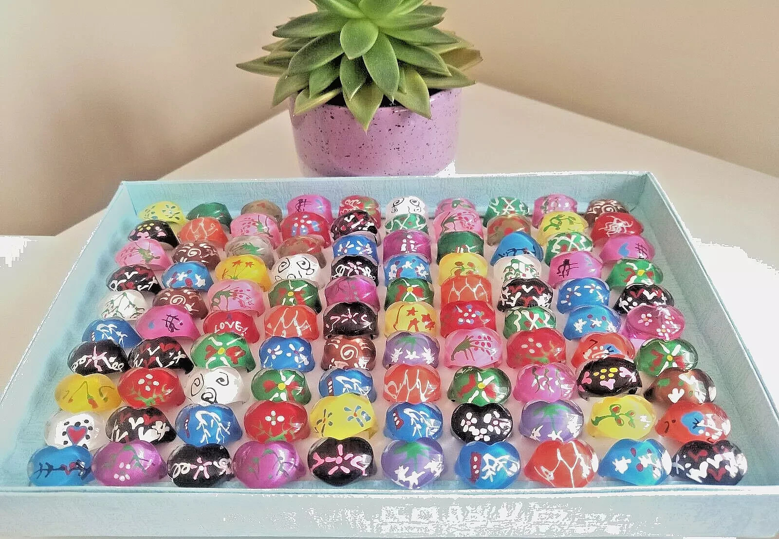 2000 x Mix n Match Acrylic Resin trendy fashion RINGS for Girls