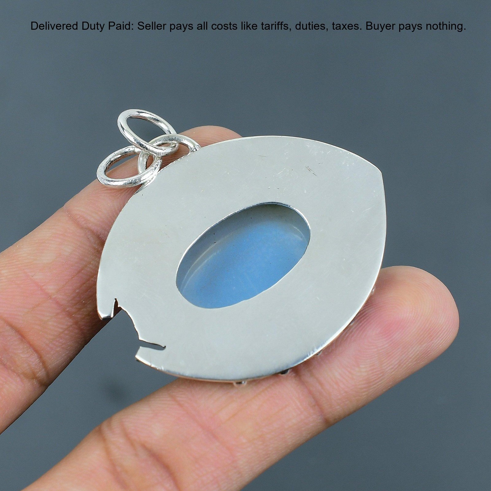 Natural Rainbow Moonstone 925 Silver Handmade Birthday Mother Engagement Pendant