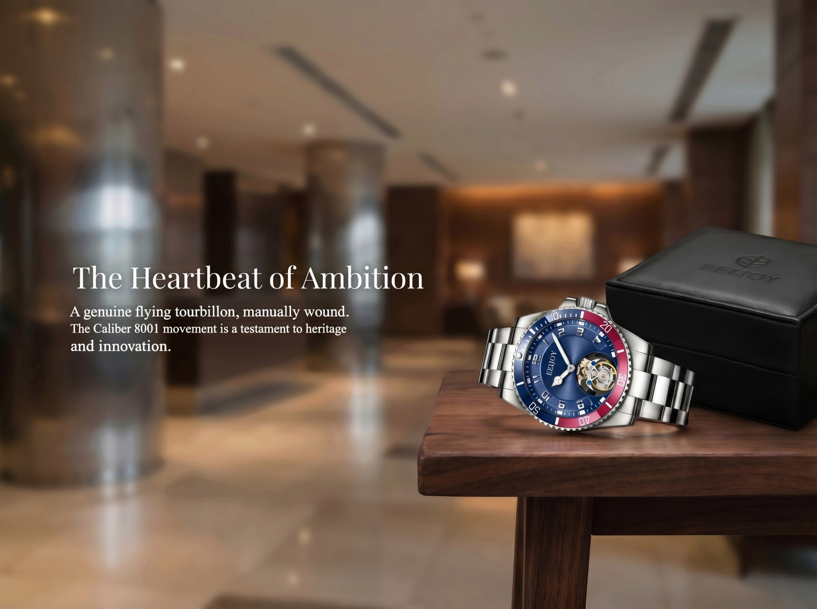 Men’s Genuine Flying Tourbillon Watch, Manual Winding Only, 42mm 316L Steel