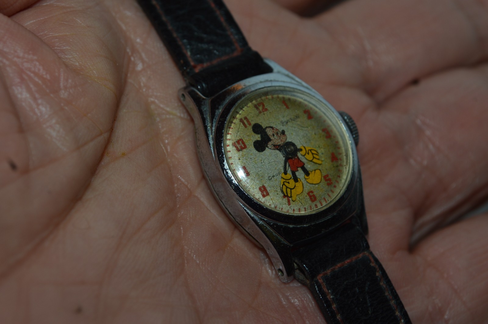 Ingersoll US Time A-4015 Mickey Mouse Watch Wind Up 23mm 1940s Sold As Is Parts