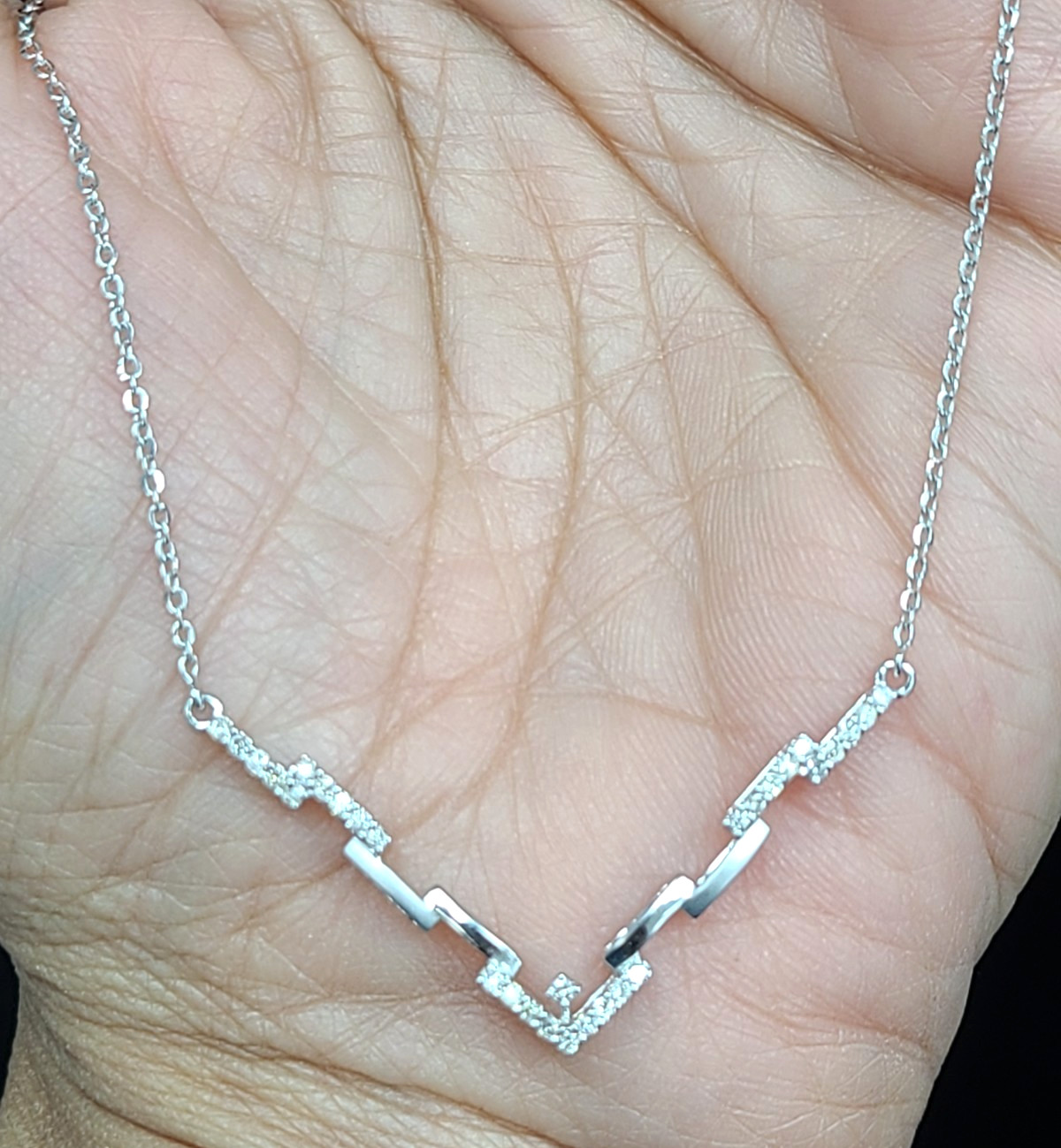 Deal! 0.27CT Natural Genuine Round Cluster Diamond 14K White Gold Necklace 18″