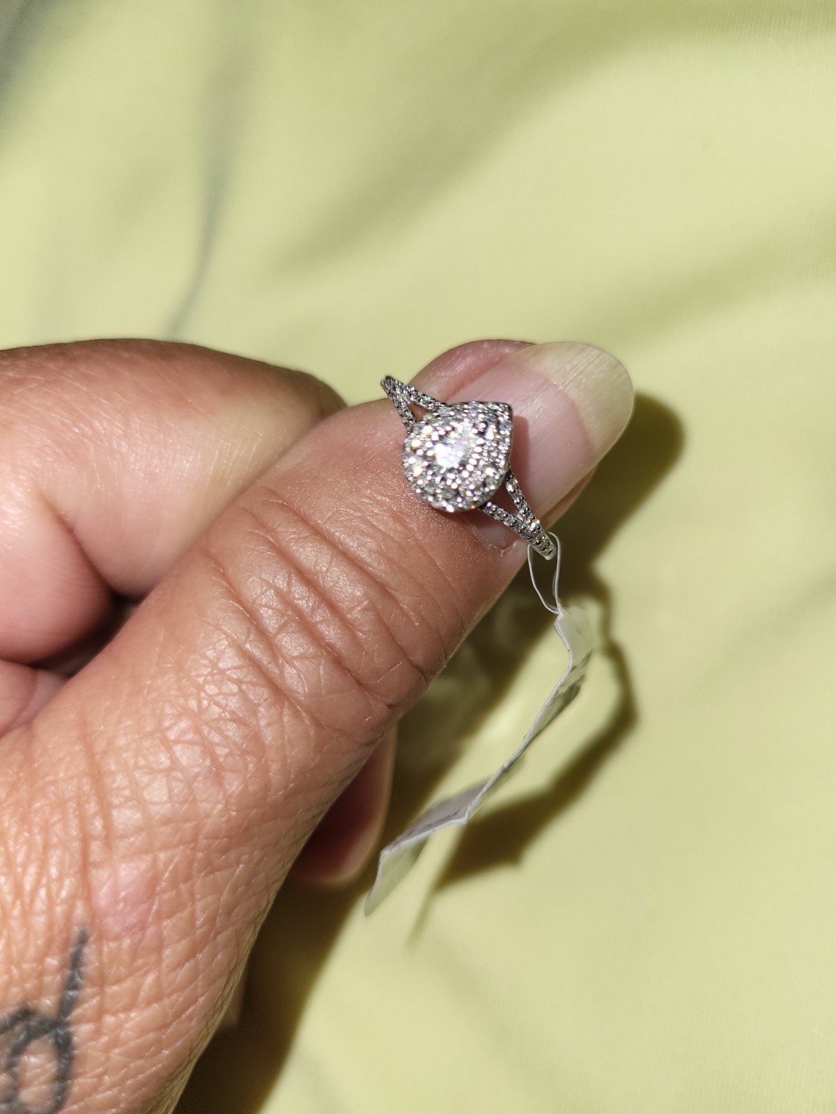 10k White Gold & 1/3 CTTW Genuine Diamond Engagement Ring Sz.7 Forever Bride