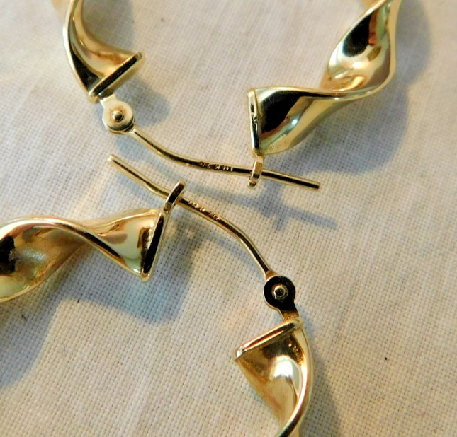 Eterna Gold 14KT Gold Twisted Hoop Earrings Hoops 14K QVC
