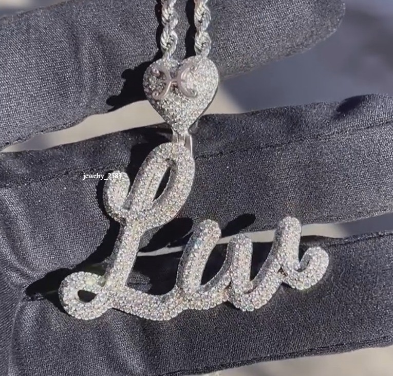 Certified Natural Diamond Unisex WearPersonalized ‘Liv’ Pendant FreeStud925Silve