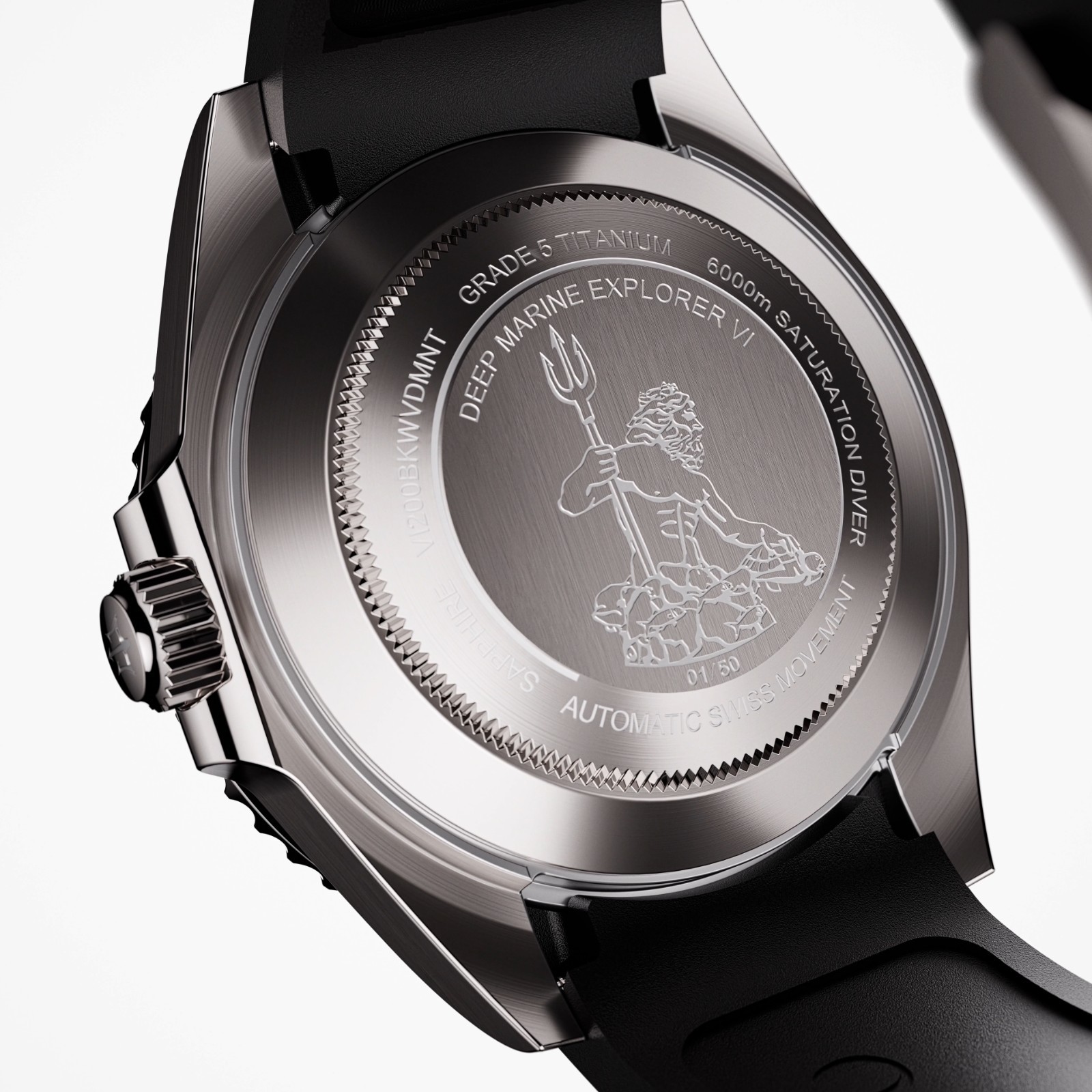 Oceaneva 6000m Grade 5 Titanium AUTOMATIC Watch SWISS MOVEMENT Black
