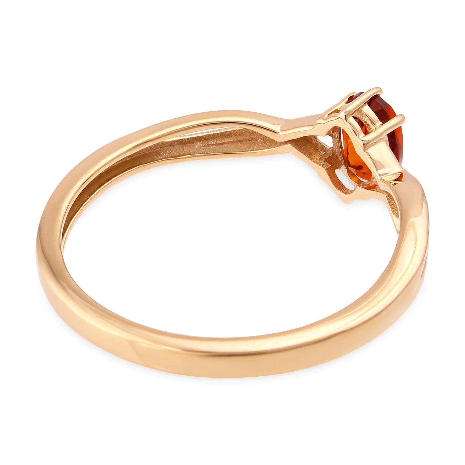 0.45 CT Oval Madeira Citrine Orange Enamel Solitaire Ring 925 Sterling Silver