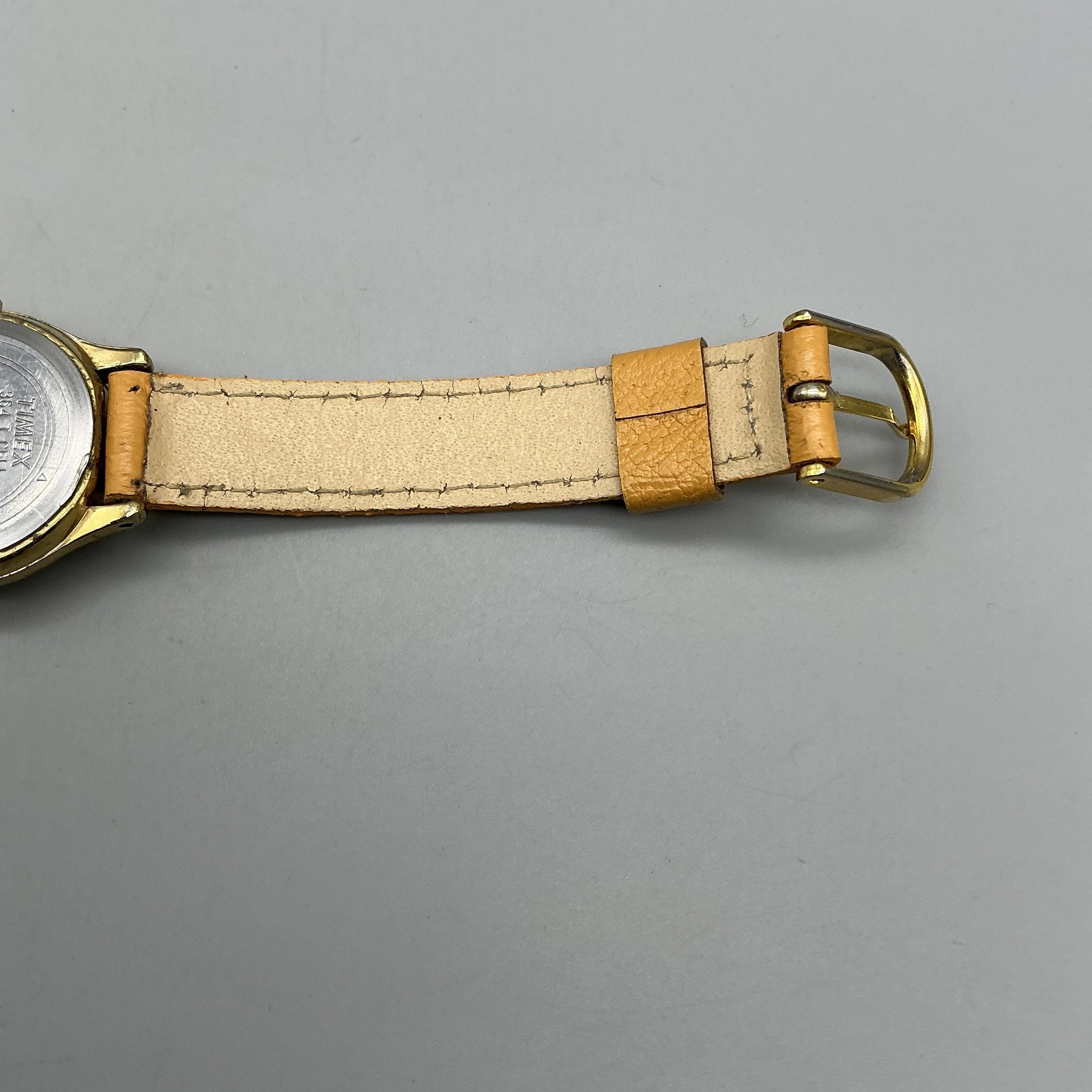 Vtg Timex Womens Watch 24mm Gold Tone Moon Phase Leather Date New Battery