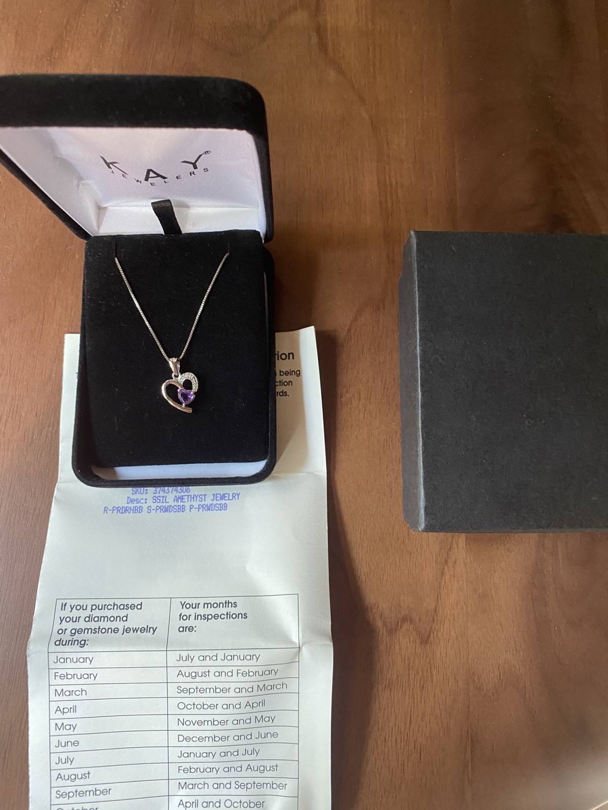 Kay Jewelers Silver Necklace with Purple Heart Gem