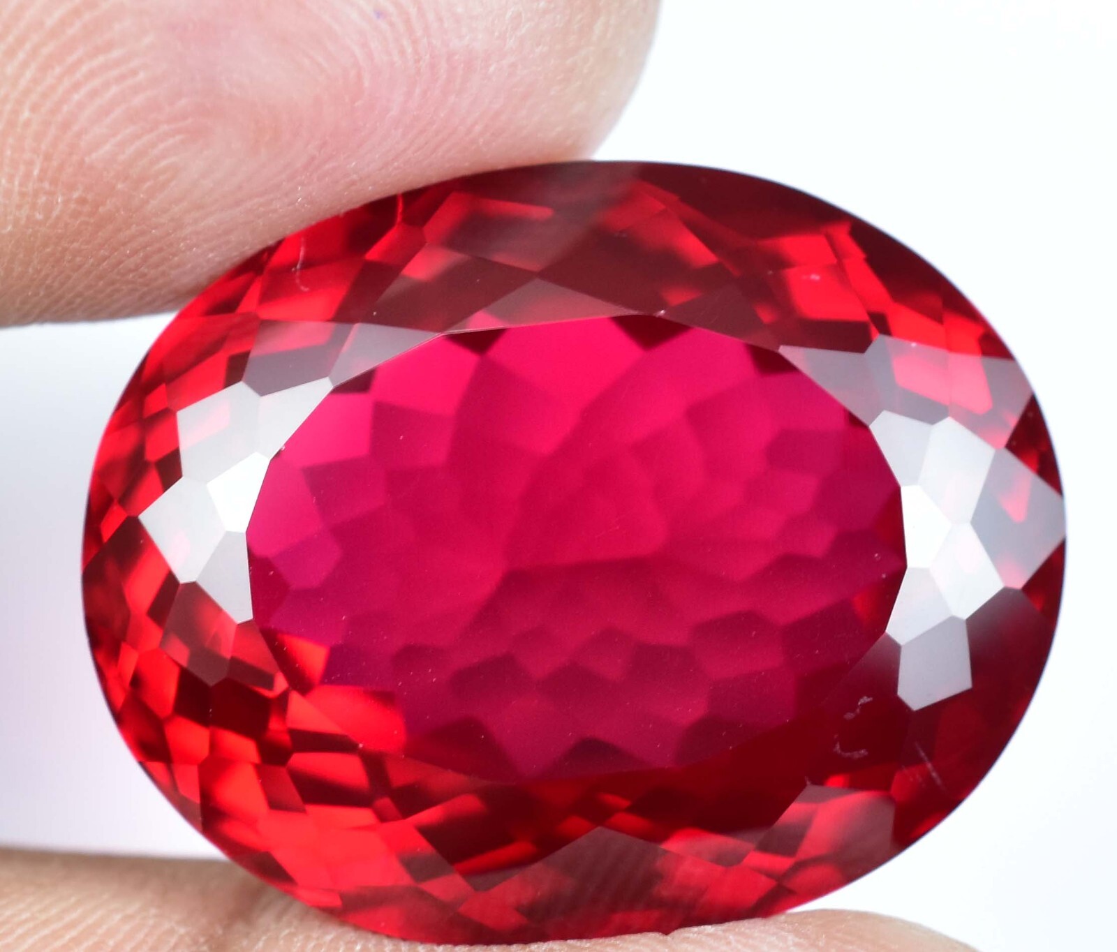 Natural Myanmar Blood Red Ruby 59.10 Ct Oval Certified Flawless Loose Gemstone