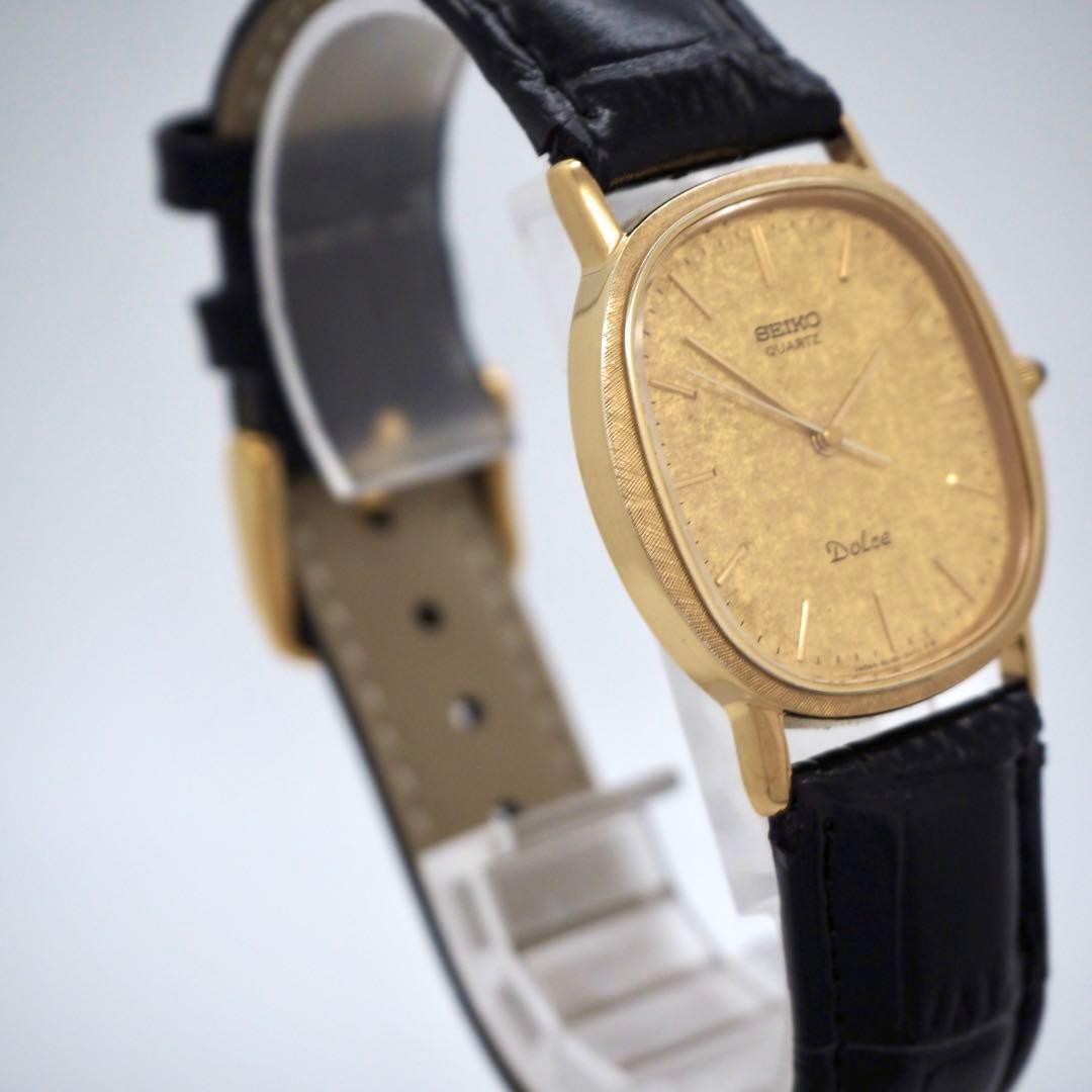 13 Operational SEIKO Watch DOLCE Gold Oval Men’s 1981