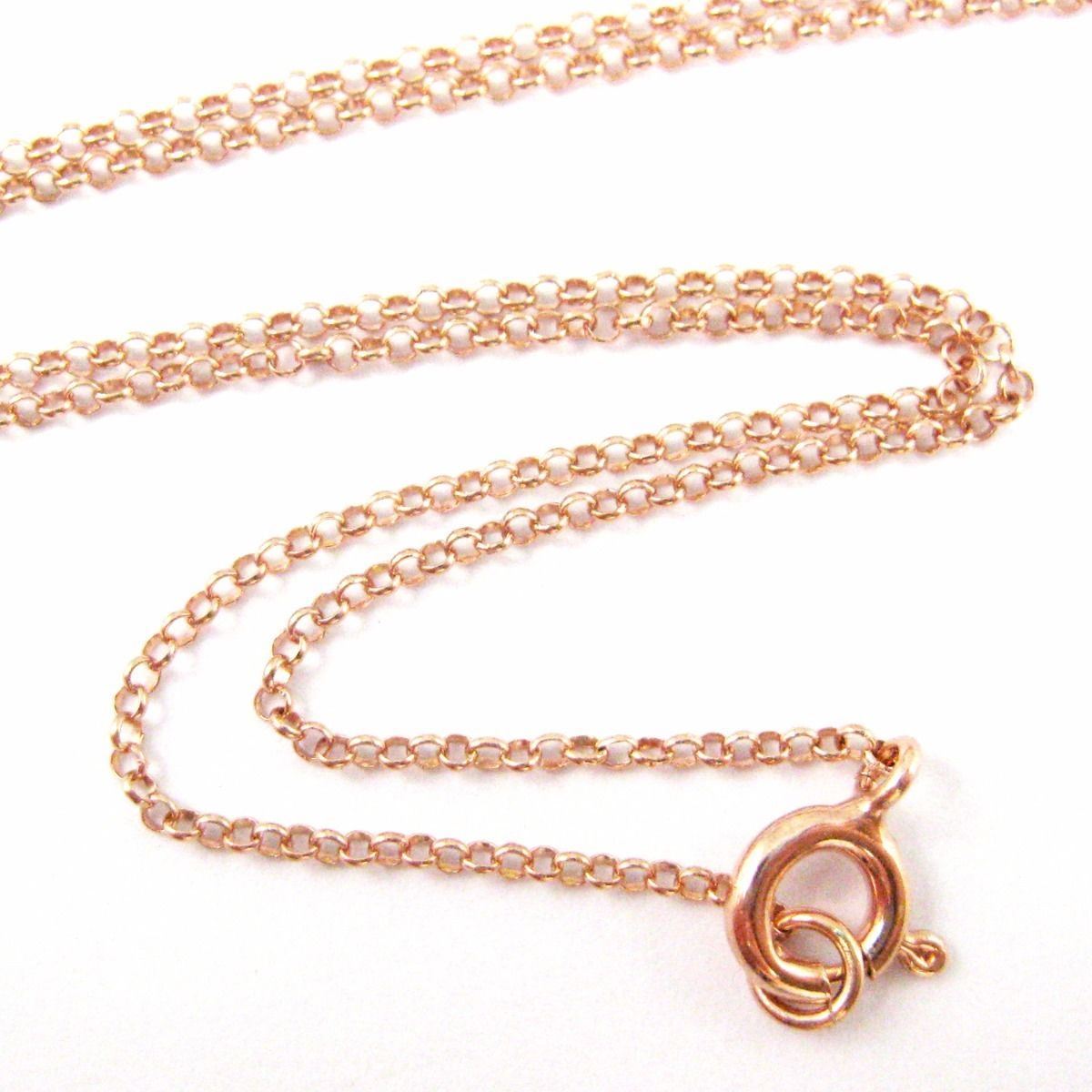 Rose Gold plated Sterling Silver Necklace, Bracelet, Anklet-1mm Rolo Chain-7-36″