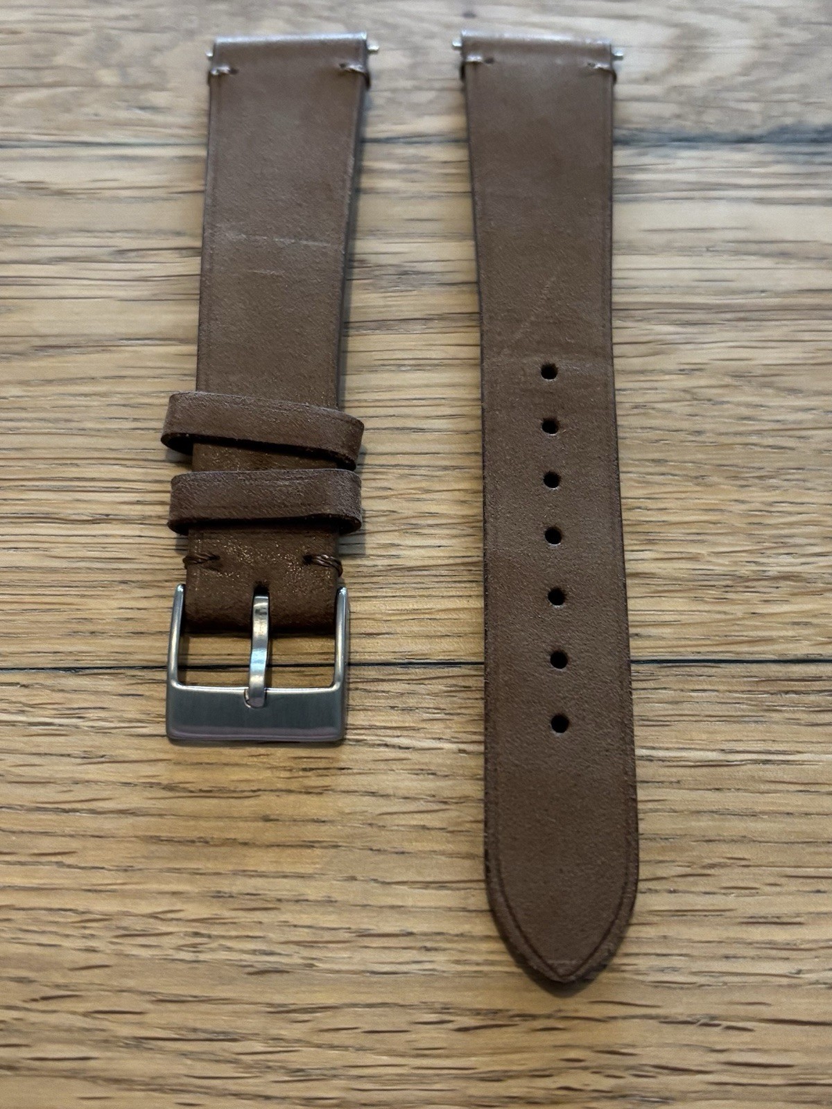 Lot of 20mm Dassari Oiled Nubuck Watch Straps, Brown Green & Blue
