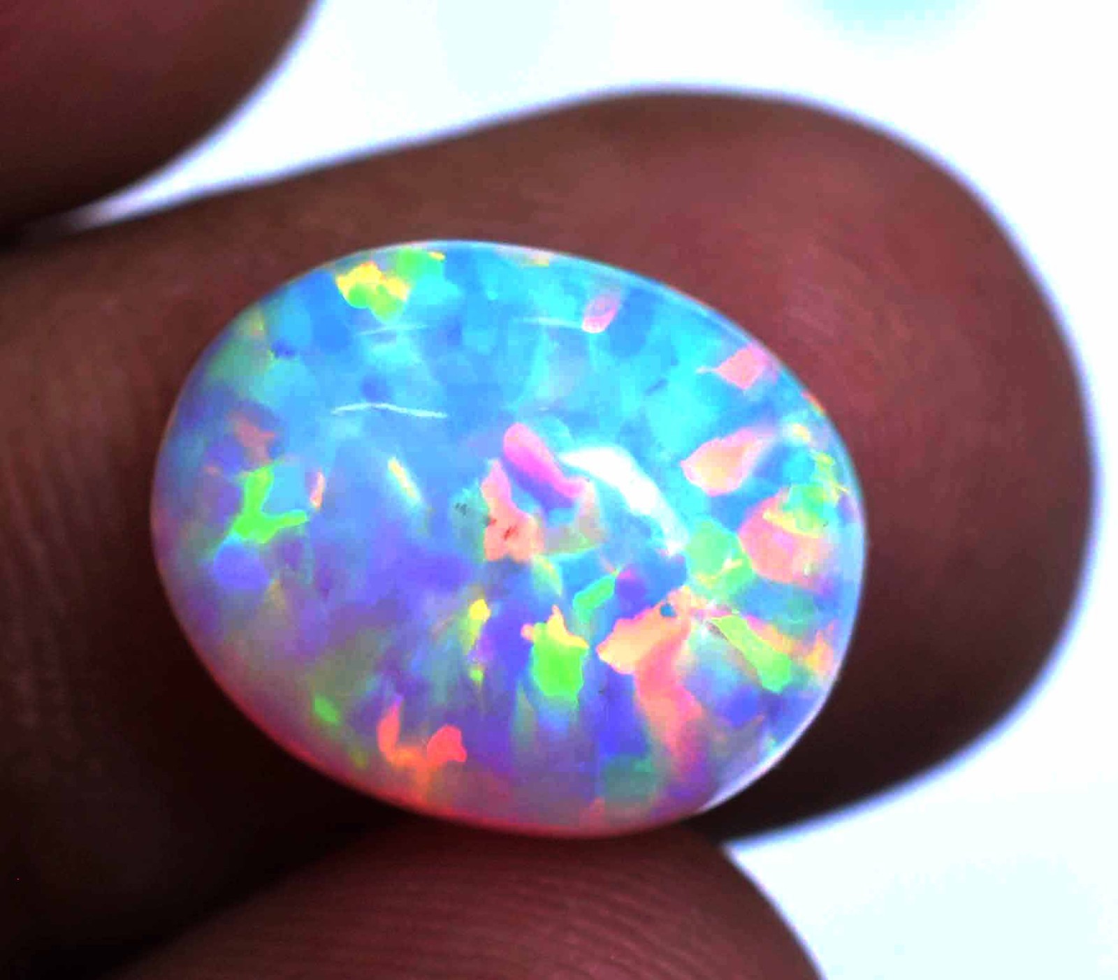 6.90 Ct Natural Ethiopian Fire Opal Certified Play of Color Untreated Gemstone