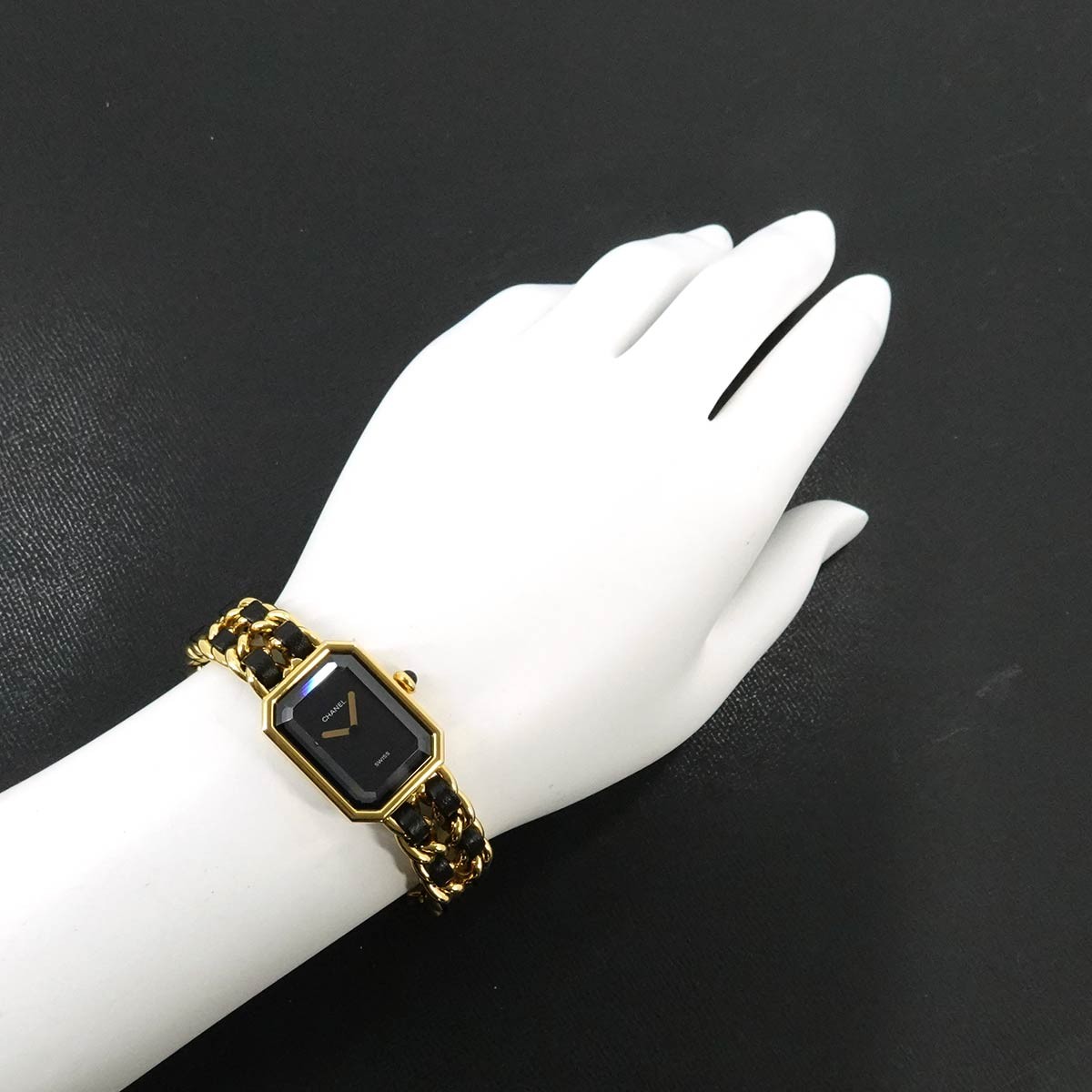 CHANEL Premiere Size L H0001 Vintage Quartz Black Dial Ladies Watch 90336366