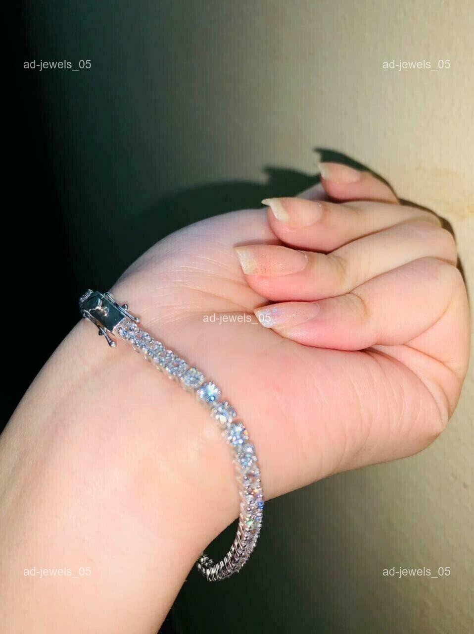 Round Cut Lab-Grown/CVD Diamond Birthday Gift Tennis Bracelet 950 Platinum