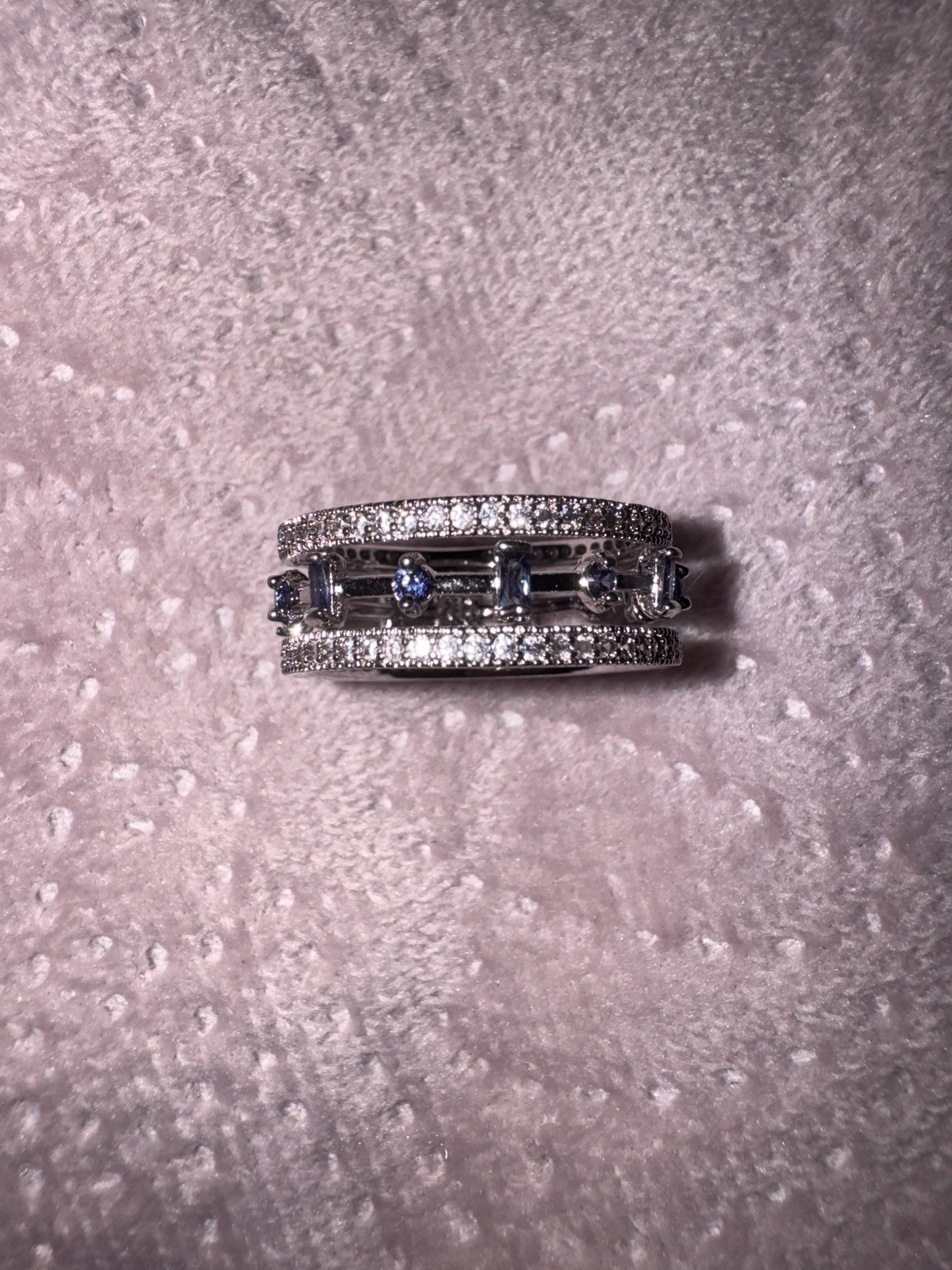 Ring Bomb Party Size 10 Beautiful Sass Sapphire CZ Rhodium RBP6430
