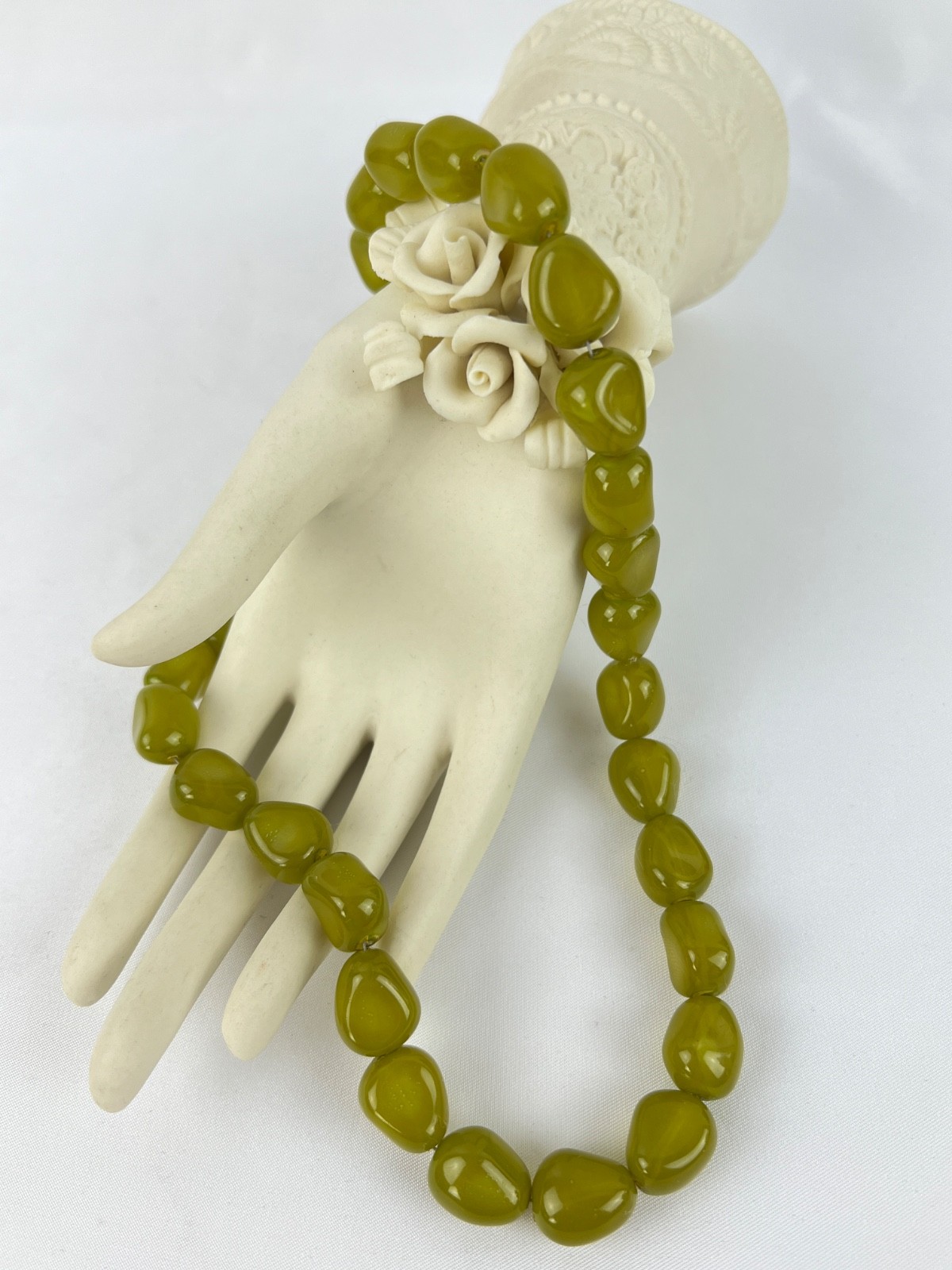 18″ Lime Green Natural Irregular Natural Stones Necklace Spring Summer