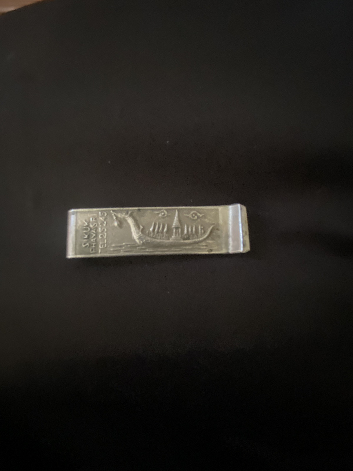 Rare$ Vintage Silver Tone Bangkok Thailand Money Clip Excellent Condition