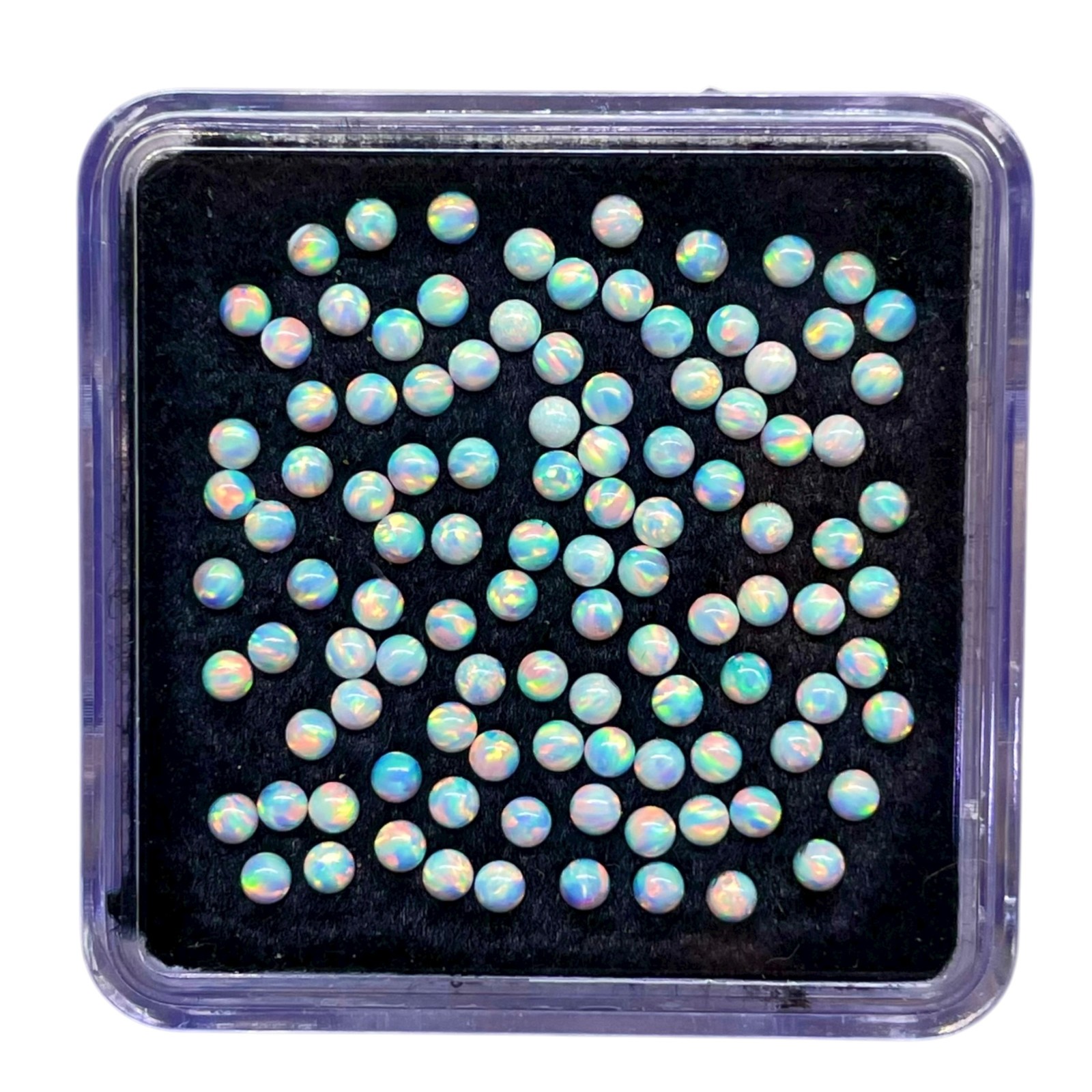 40 Pcs Australian Opal 2mm Round Cabochon AAA Quality Lab Created Gemstones Lot