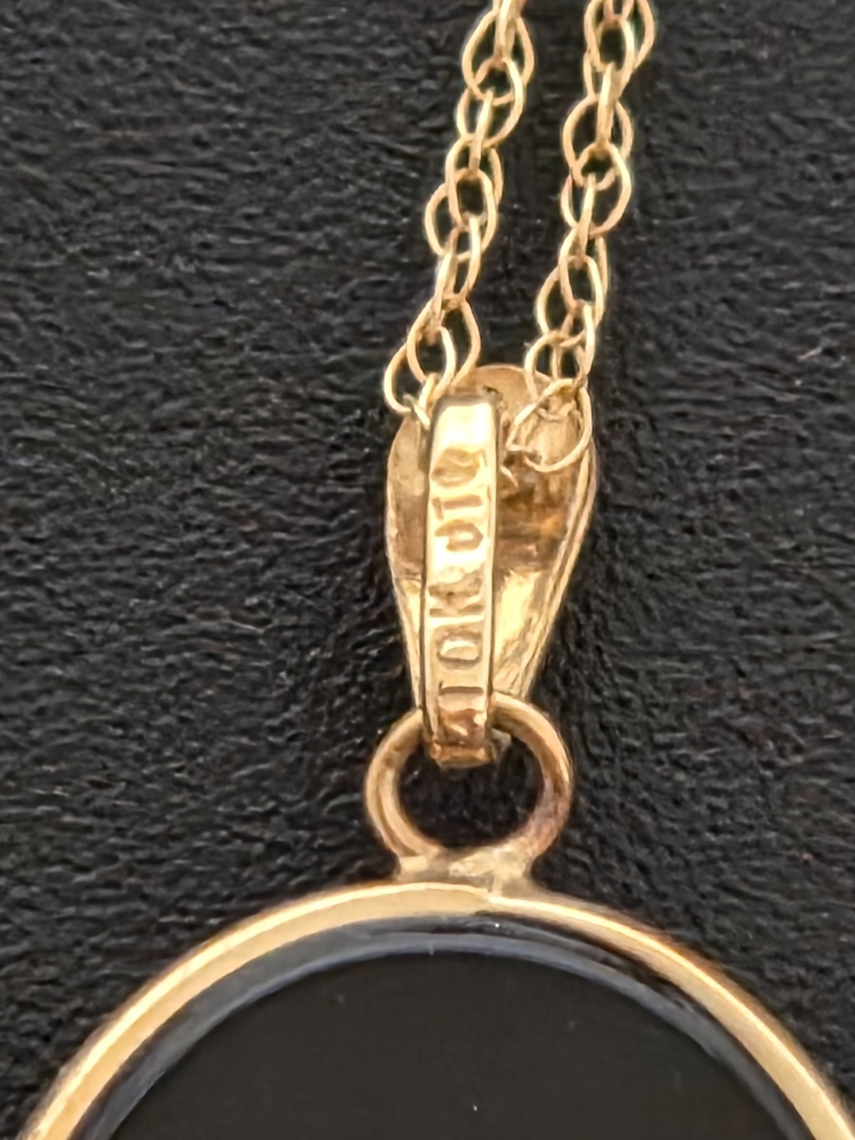 10k Gold Mother Child Blue Oval Cameo Pendant 18″ Necklace Heaven’s Gift Baby