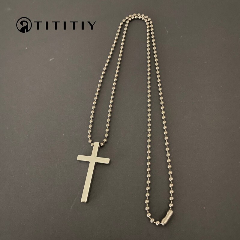 New Pure Titanium Cross Pendant Necklace Ultra-light Anti-allergy Classic Design