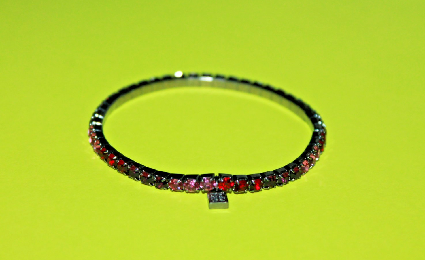Givenchy Swarovski crystals stretch bracelet multicolored pink red wine colors