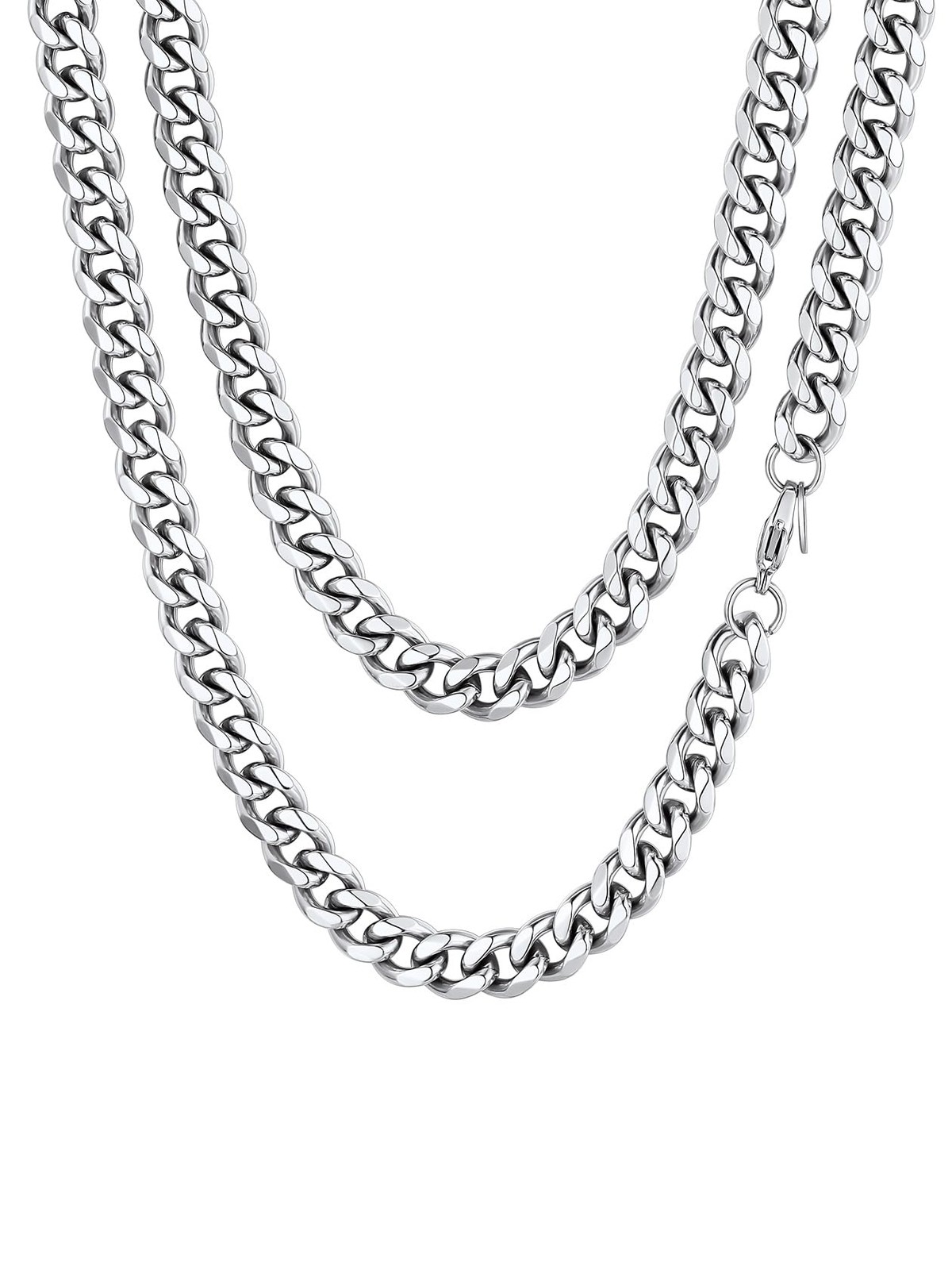 3mm/5mm Cuban Link Chains for Men, Silver Necklace Chain, Mens Necklace Jewelry