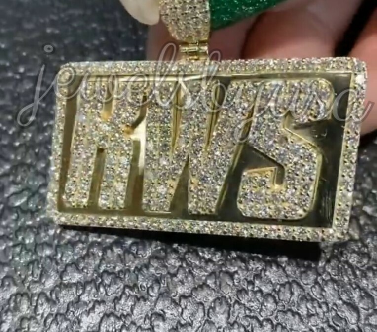 Certified Lab Grown Diamonds VS -SI KWS Custom Letter Charm Pendant 925 Silver