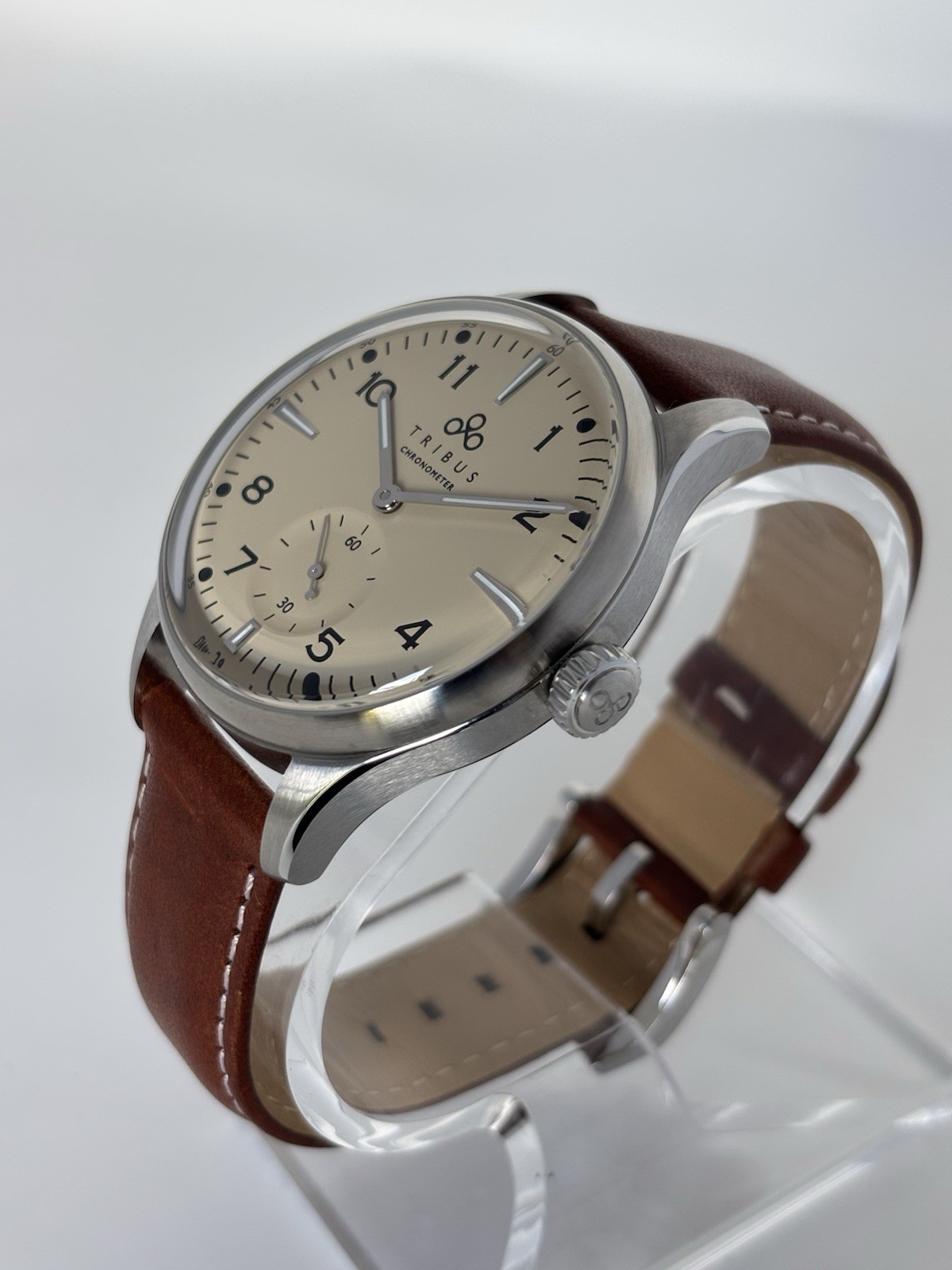 Tribus TRI-01 Small Second COSC Men’s Automatic Watch – Cream