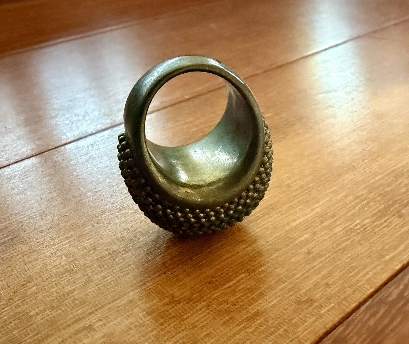 Vintage 90’s Textured Chunky Wide Bronze/Brass Dome Band Statement Ring