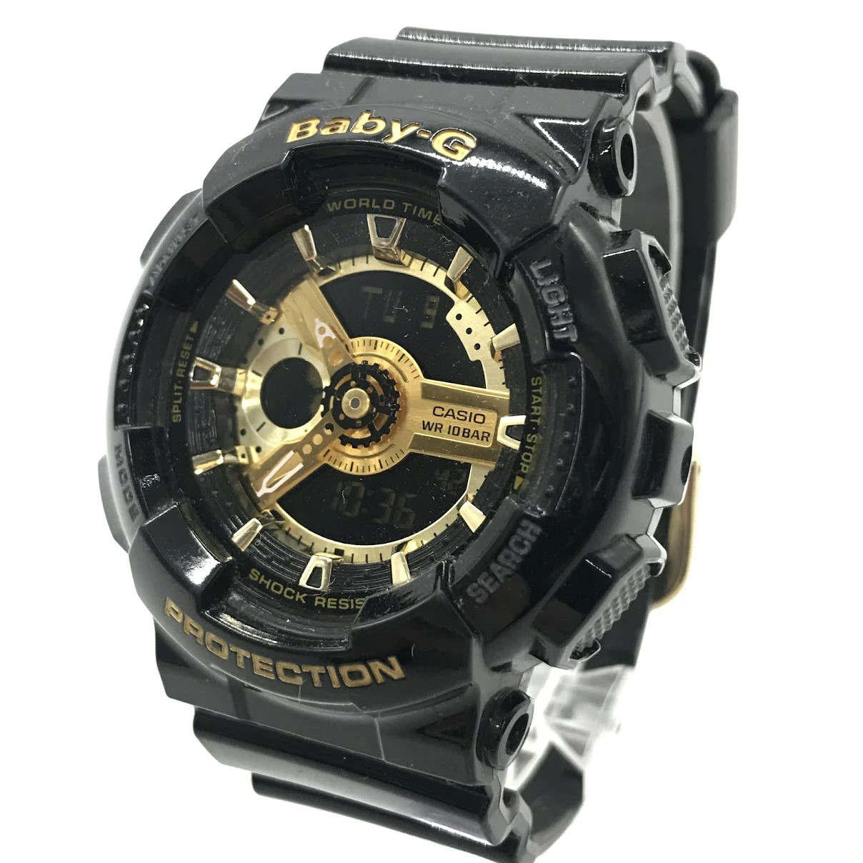 Used Baby G Baby G Analog Digital Quartz Wristwatch BA 110 1AJF Black Gold Kuray
