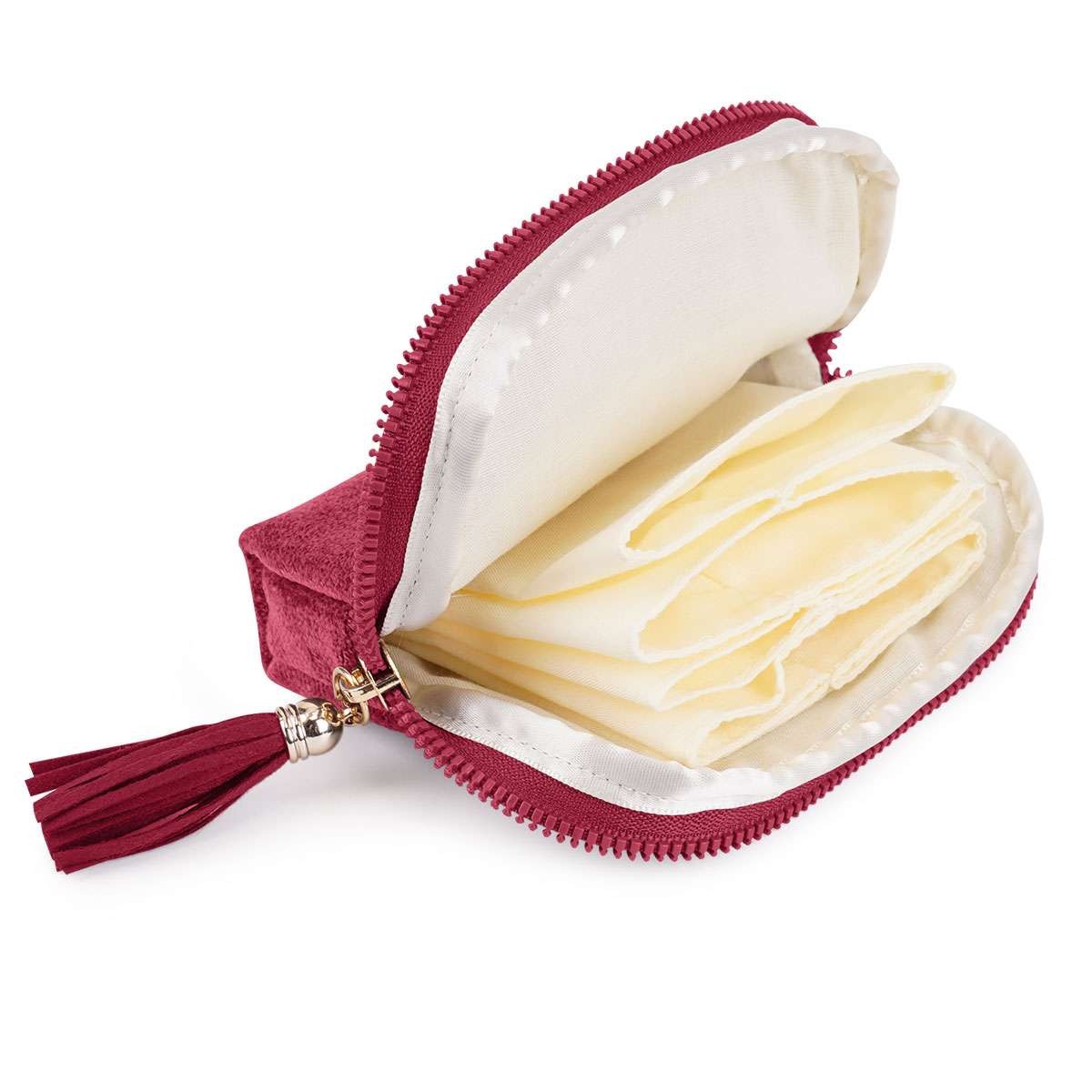Travel Jewelry Pouch Satin Lined Jewelry Organizer Storage Bag with Zipper