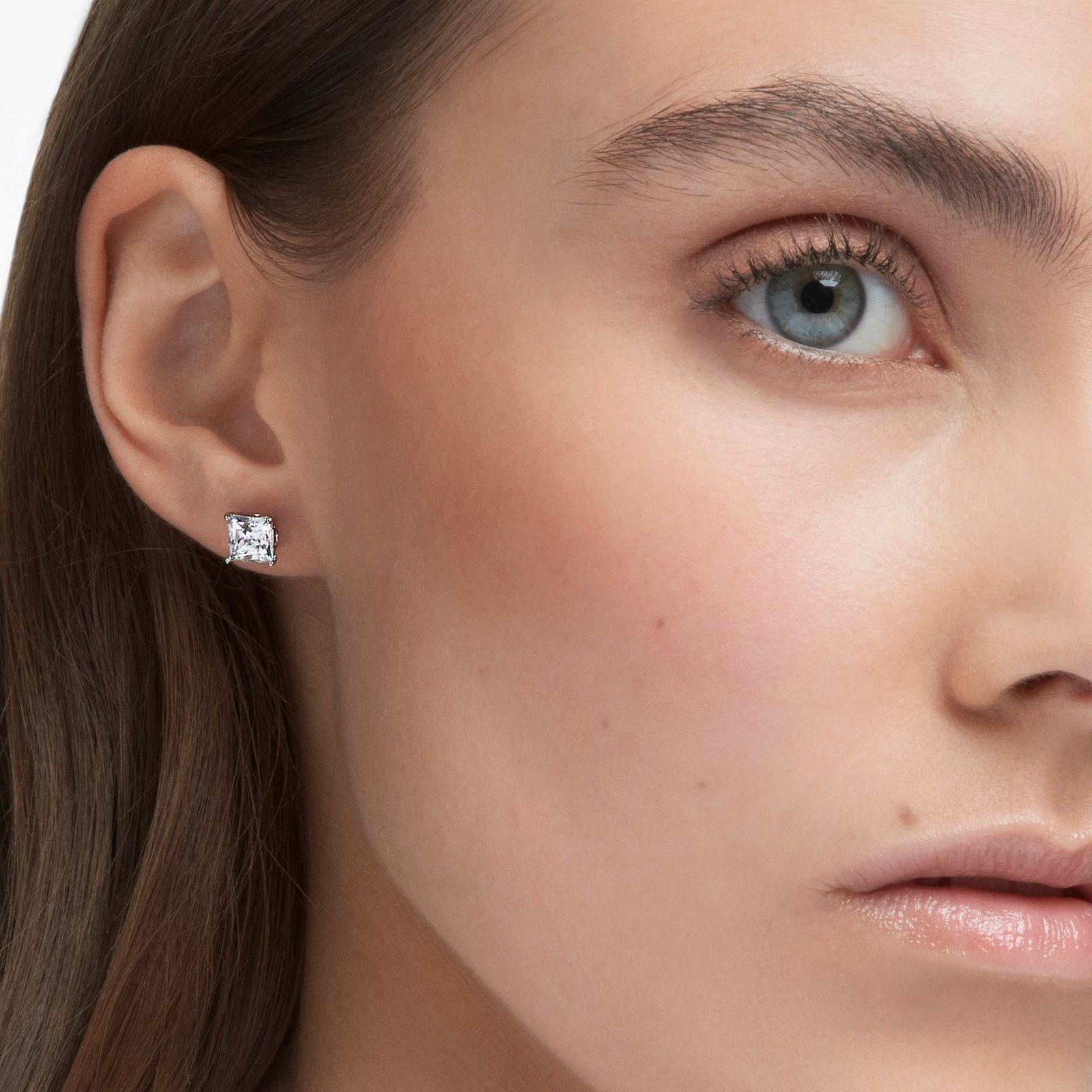 Swarovski Attract Stud White/Rhodium Plated Pierced Earrings 5430365