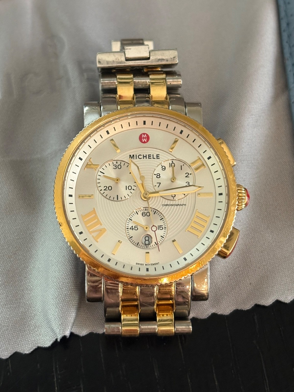 Michele Sport Sail Diamond MOP Dial Two-Tone Women’s Quartz Watch