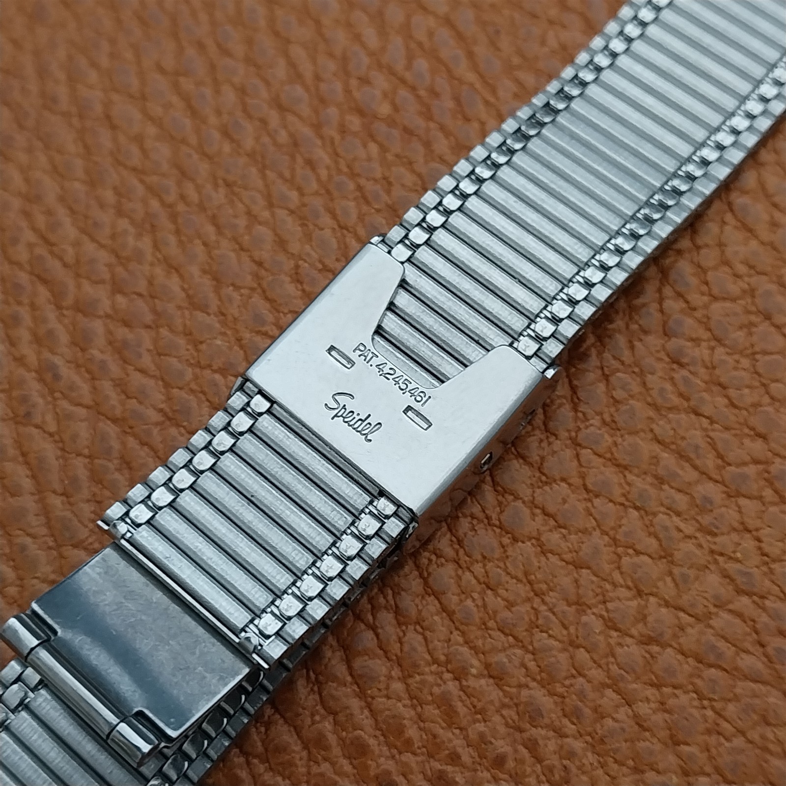 19mm LED LCD Speidel Stainless Steel Flared Unused 1970s Vintage Watch Band
