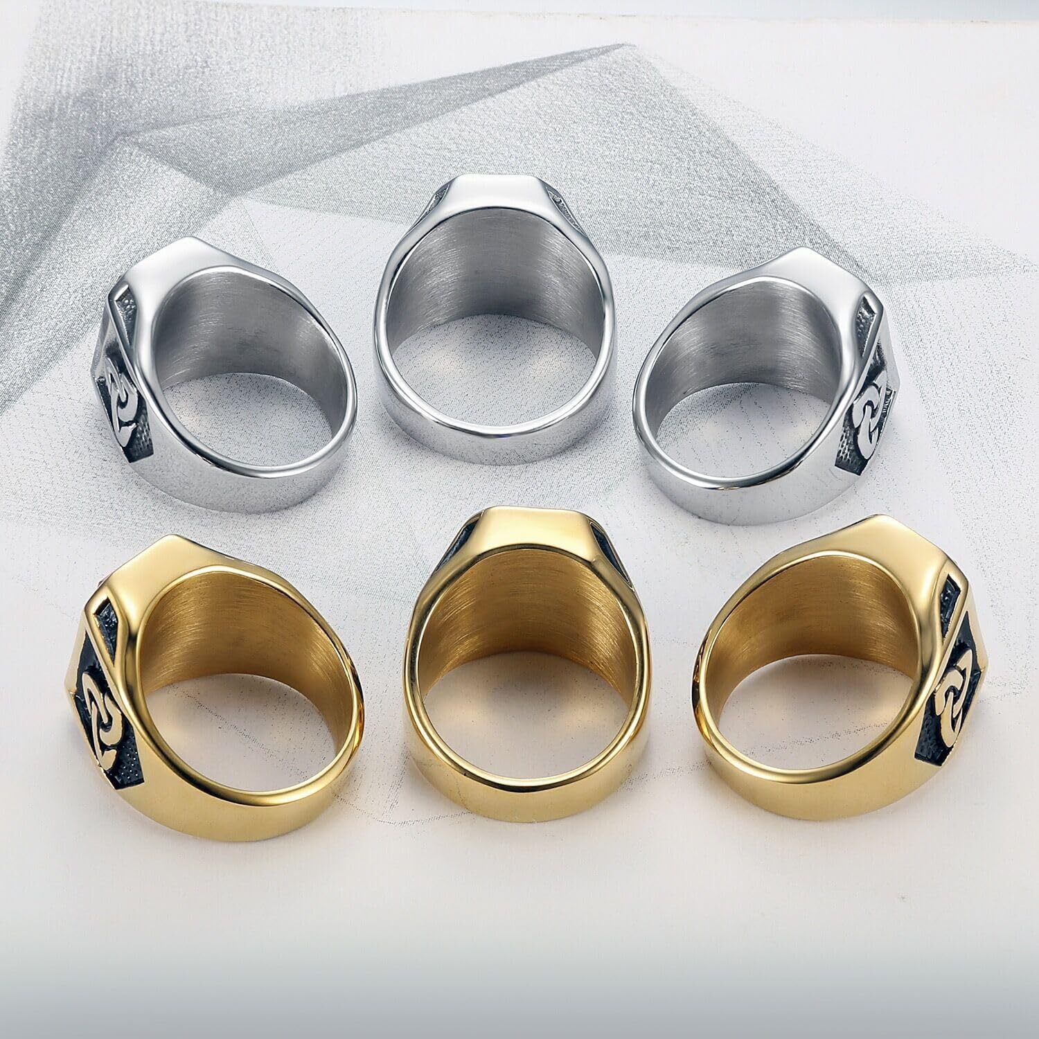 Creative Cool Personality Men’s Red Gem Ring Viking Titanium Steel Trend Jewelry