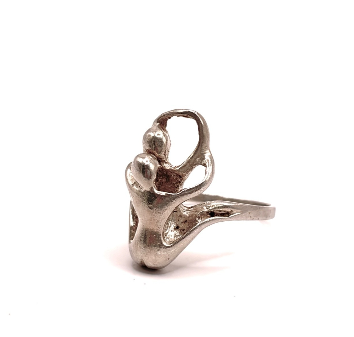 Vintage Silver Erotic Studio Design Ring Size P 1/2 (US 8)