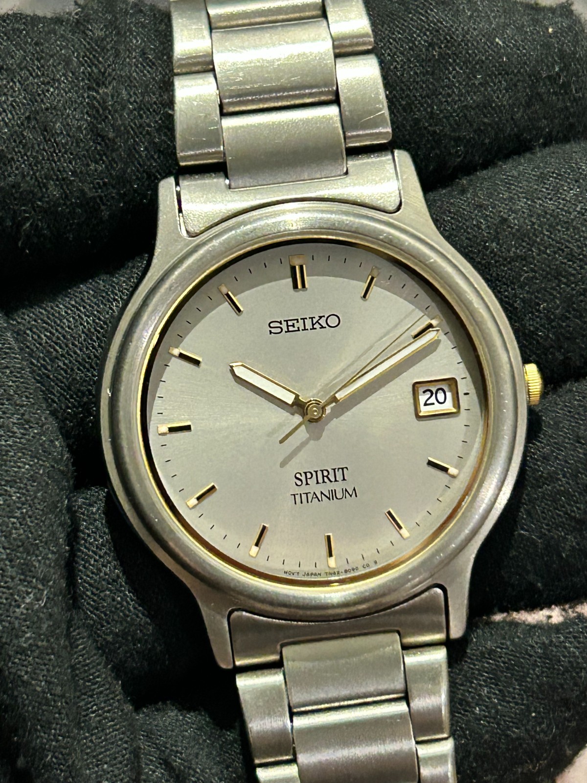 Vintage Seiko Spirit Titanium 7N42-8060 Quartz Gray Dial Japan Men’s Watch b393