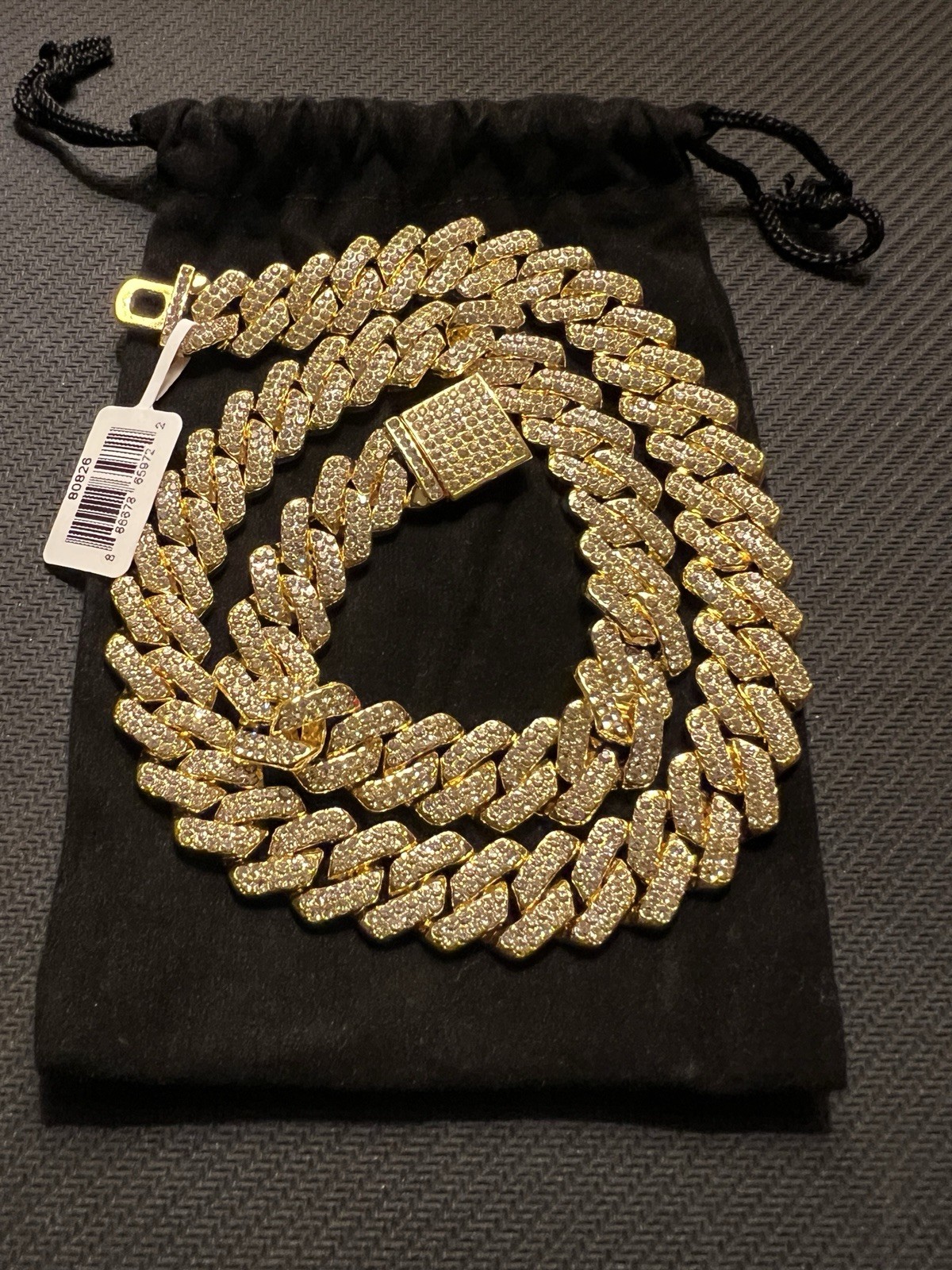 80826 – Invicta Elements Men’s Iced out Cuban Chain Necklace, Gold