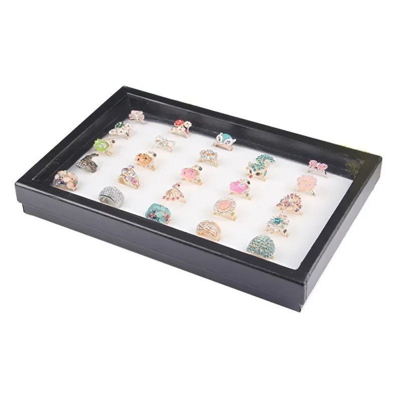 Jewelry Ring Display Organizer Tray Holder Earrings Storage Boxes Case