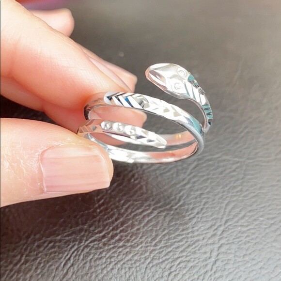 925 Sterling Silver Coiled Snake Ring Any / All Size Made in USA
