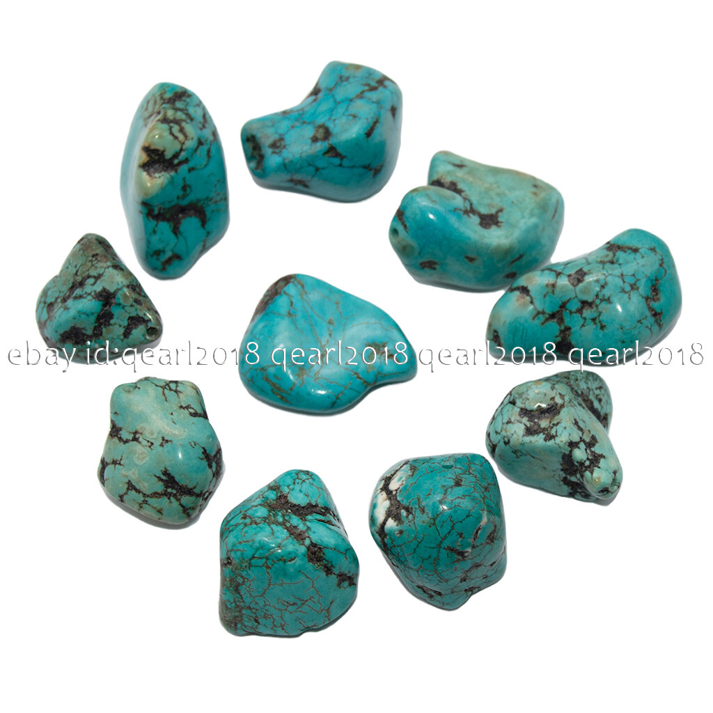 10 Pcs Natural Turquoise 18-30mm Irregular Freeform Nuggets Gems Loose Beads
