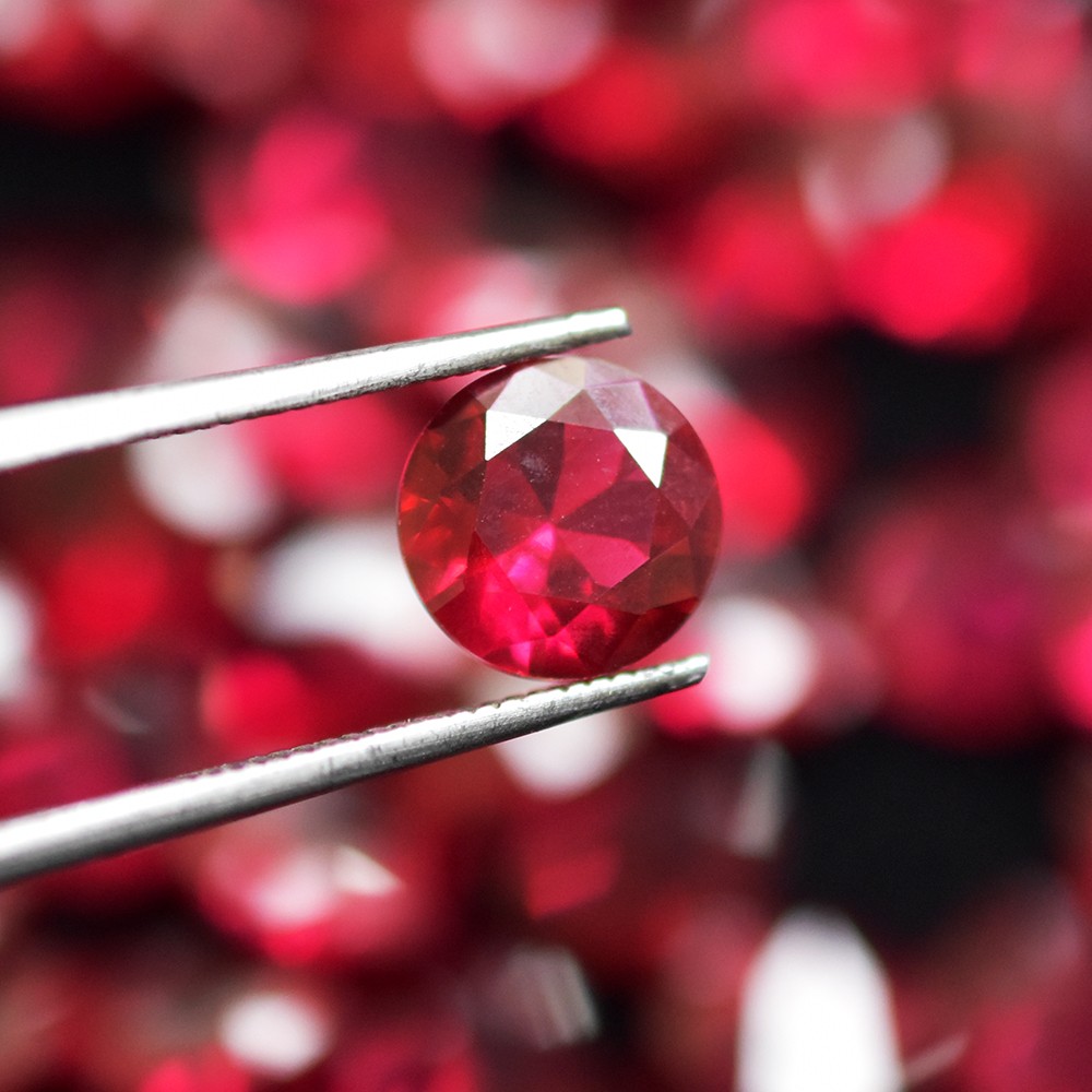 Certified Natural Blood Red Ruby Round Cut 12.00 Ct 5×5 mm Lot Burmese Gemstone