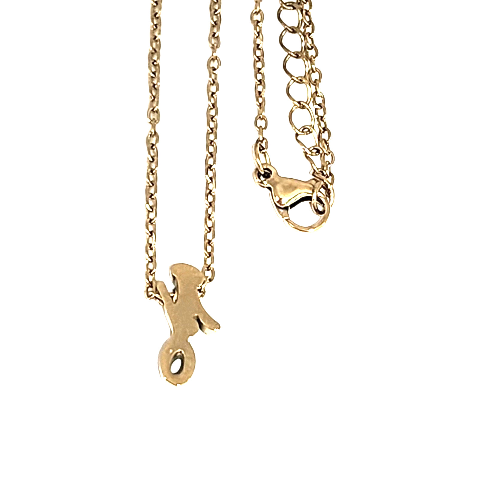 Dainty Cursive Letter J Initial Gold Tone Charm Pendant Necklace 17″ Name Cable