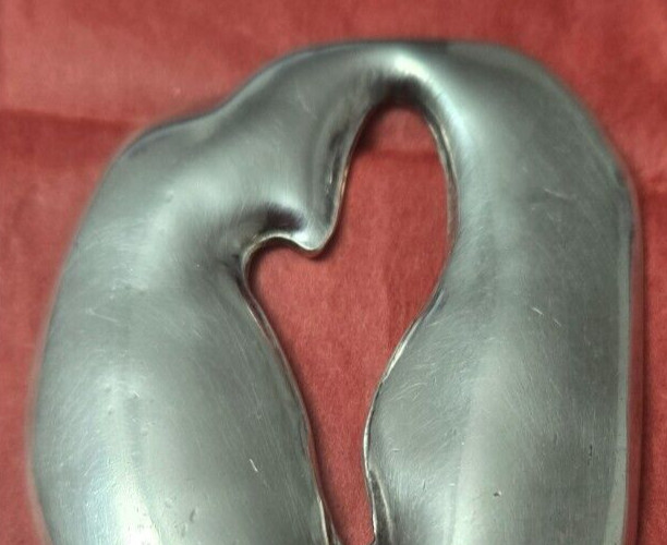 925 Sterling Silver Large 2 3/4 x 1 3/4″ Broken Heart? Pendant 24 Grams