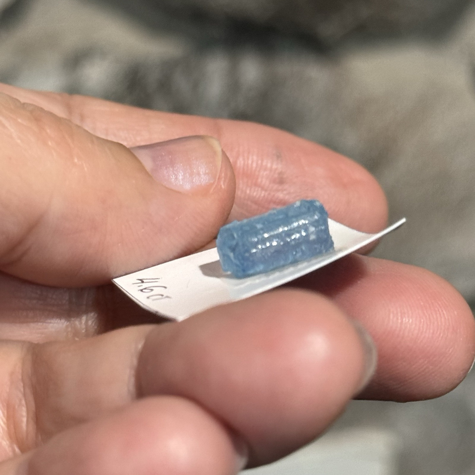 4.6ct 11.7×7.6mm Rough Intense Blue Aquamarine Resin Coated Gemstone
