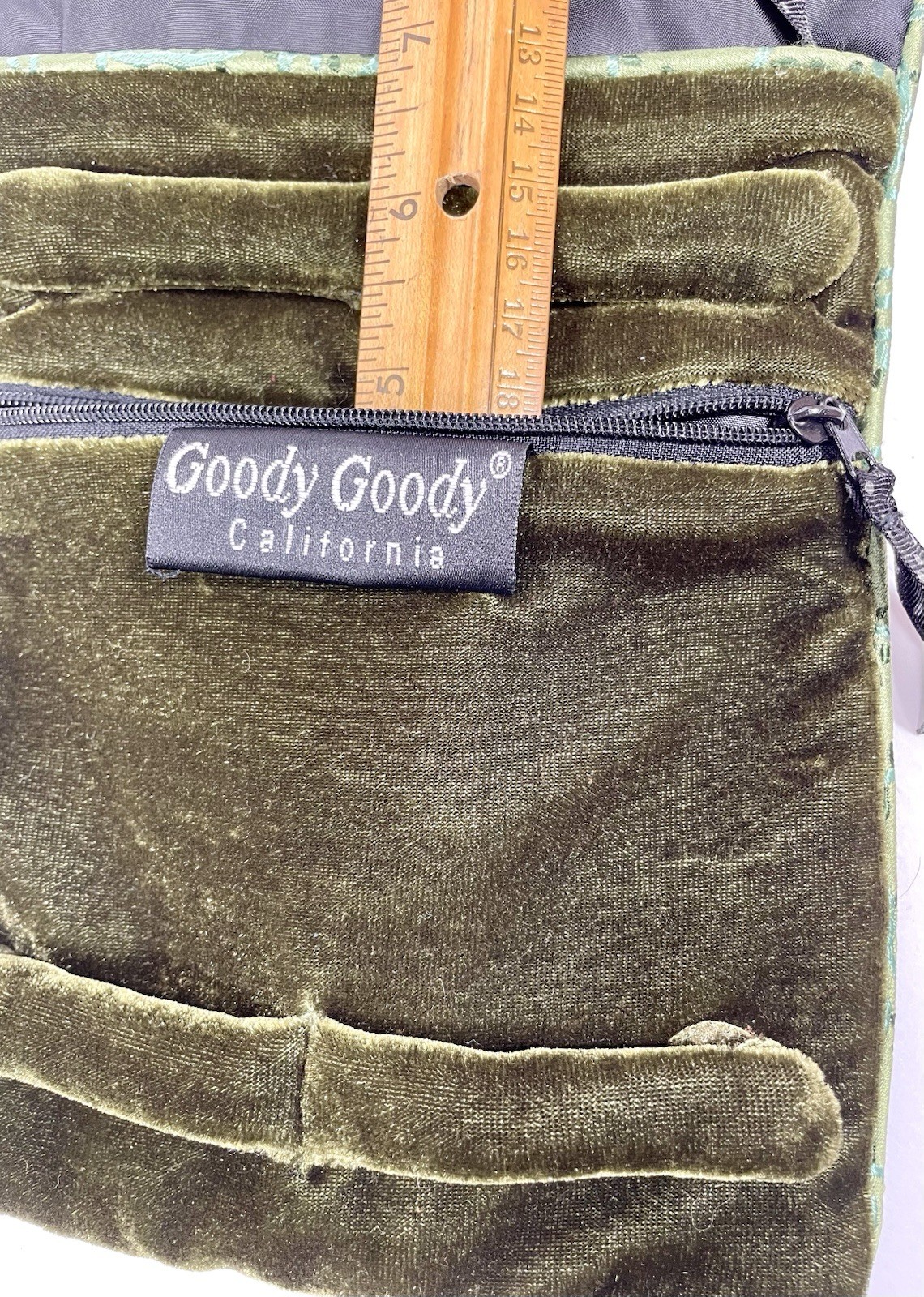 Jewelry Travel Pouch Goody Goody California Velvet Bag Roll Floral Rose Vintage